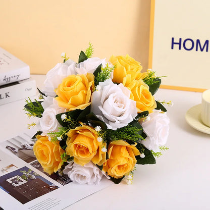 1pc Artificial Flowers Plastic Rose Ball Silk Fake Flower Floral  Wedding Birthday Party Centerpiece Table Arrangements Decor