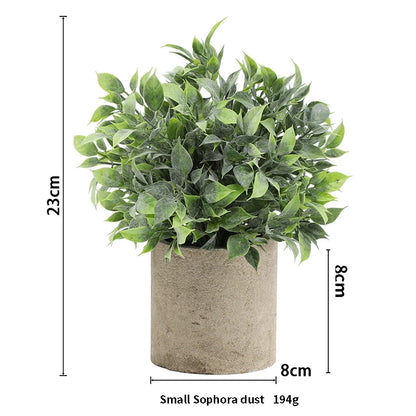 Artificial Plant Potted Eucalyptus Plant Small Fake Flower Bonsai With Pot Mini Plant Desktop Office Home Restaurant Decoration