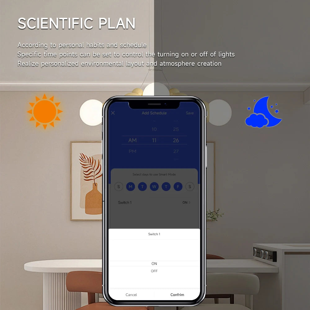 No Battery 1/2gang Kinetic Energy Tuya Smart Switches Wifi+Rf433 Wireless Connection Home Light Switch App Voice Remote Control