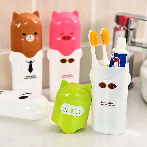 New Bath Travel Outdoor Personal Clean Tool Portable Utility Toothbrush Holder Toothpaste Tower Plastic Tooth Cup Home Supplies