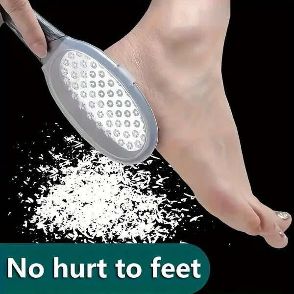 Stainless Steel Foot File - Anti-Splash Ergonomic File with Coarse/Fine Grit, Durable for Home Pedicure & Holiday Gift