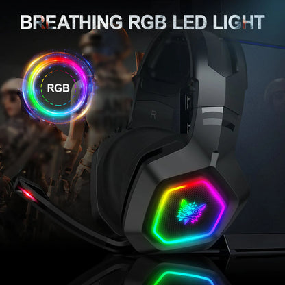 K10 RGB Gaming Headset Wired Headphones with Microphone Noise Cancelling Earphones for Computer PC Gamer