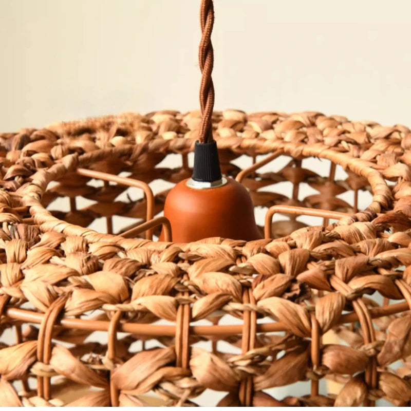 Handmade Rattan retro Pendant Lights Nordic Japanese hanging Lamps Restaurant coffee shop light indoor living room bedroom Lamps