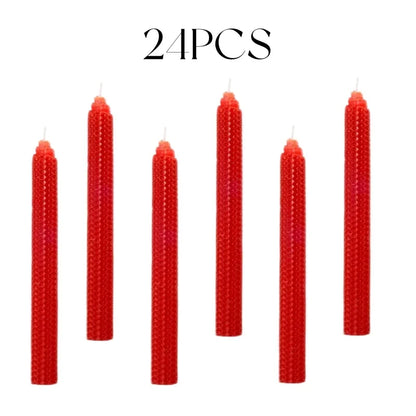 Beeswax Taper Candles Hand-Rolled Honeycomb Design Beeswax Candles Smokeless Wax Candle for Party Dating Home Dinner Table Decor