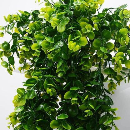 Artificial Rattan Eucalyptus 5Forks Fake Plant Wall Hanging Simulation Greenery Fake Hanging Vine for Home Room Outdoor Decor