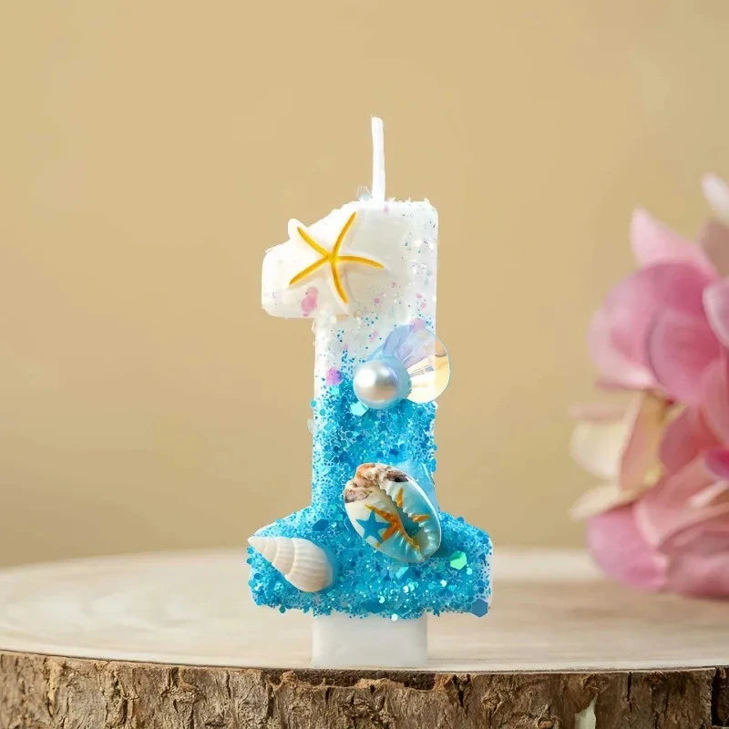 Shell-shaped Starfish Digital Birthday Candles, Perfect for Ocean-Themed Parties and Children’s Summer Beach Cake Decorations
