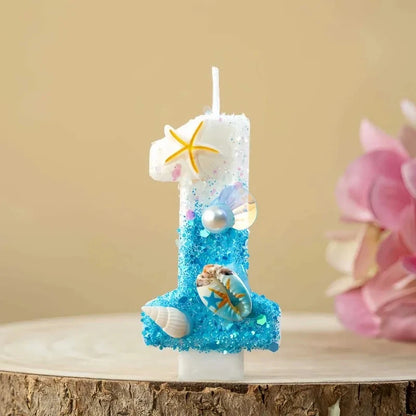 Shell-shaped Starfish Digital Birthday Candles, Perfect for Ocean-Themed Parties and Children’s Summer Beach Cake Decorations