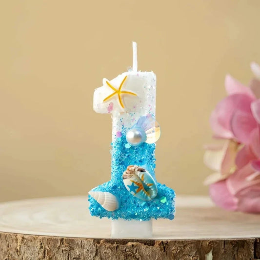 Shell-shaped Starfish Digital Birthday Candles, Perfect for Ocean-Themed Parties and Children’s Summer Beach Cake Decorations