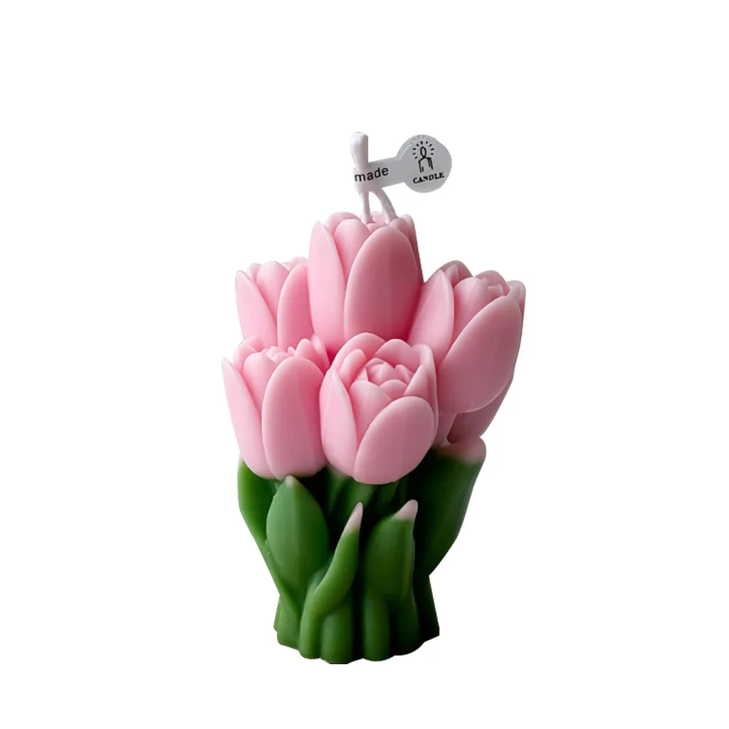 Ins Style Tulip Flower Scented Candle, Aromatherapy Decor for Home, Romantic Gift for Valentine's Day/Back to School