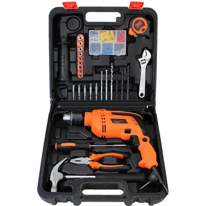 New Household Impact Drill Hardware Tool Set Professional Electrician Maintenance Combination Toolbox Automotive Repair Tool