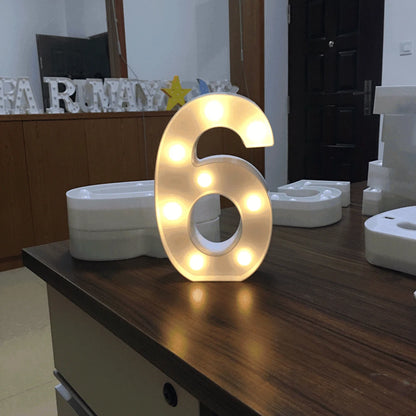 Luminous Number Lamp Alphabet Letter LED Lights Birthday Valentine's Day Wedding Party Decor 0-9 Digital A-Z Letters Night Light