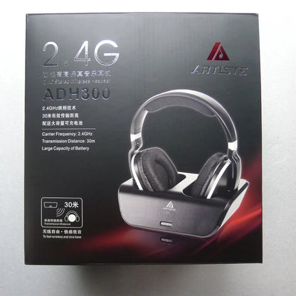 Artiste ADH300 2.4GHz Wireless TV Headphones Digital Over-Ear Stereo Headphone for TV 100ft Distance Transmitter Charging Dock