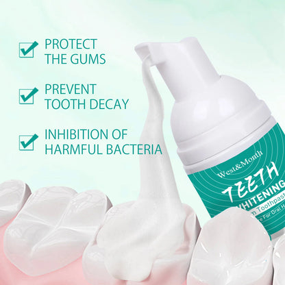 Whitening Foam Toothpaste Cleansing Prevent Cavities Remove Plaque Protect Gum Oral Health Freshen Breath Teeth Repairing Mousse