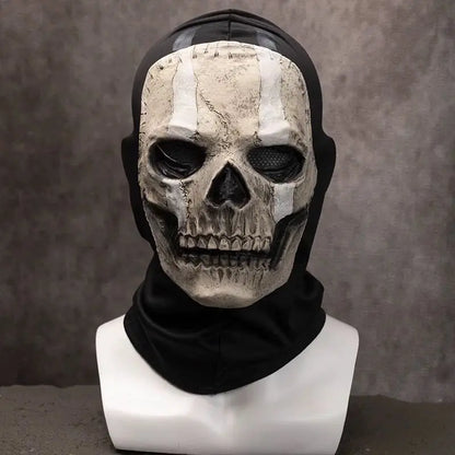 New Call of Duty 2 Skull Mask Silicone Halloween Cosplay Ghost Face Cover for Outdoor Riding and Costume Party Cosplay Mask