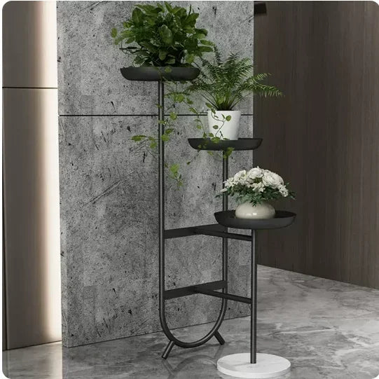 Modern Light Luxury Multi-Layer Iron Plant Stand Floor Flower Pot Rack for Balcony Living Room Decorative Bracket
