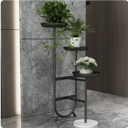 Modern Light Luxury Multi-Layer Iron Plant Stand Floor Flower Pot Rack for Balcony Living Room Decorative Bracket