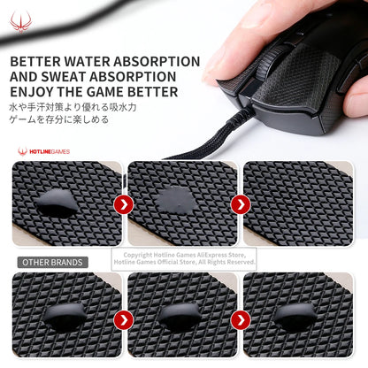 Hotline Games 2.0Plus Mouse Grip Tape for Logitech G Pro X Superlight Wireless Gaming Mouse, Anti-Slip Mouse Skins, Black