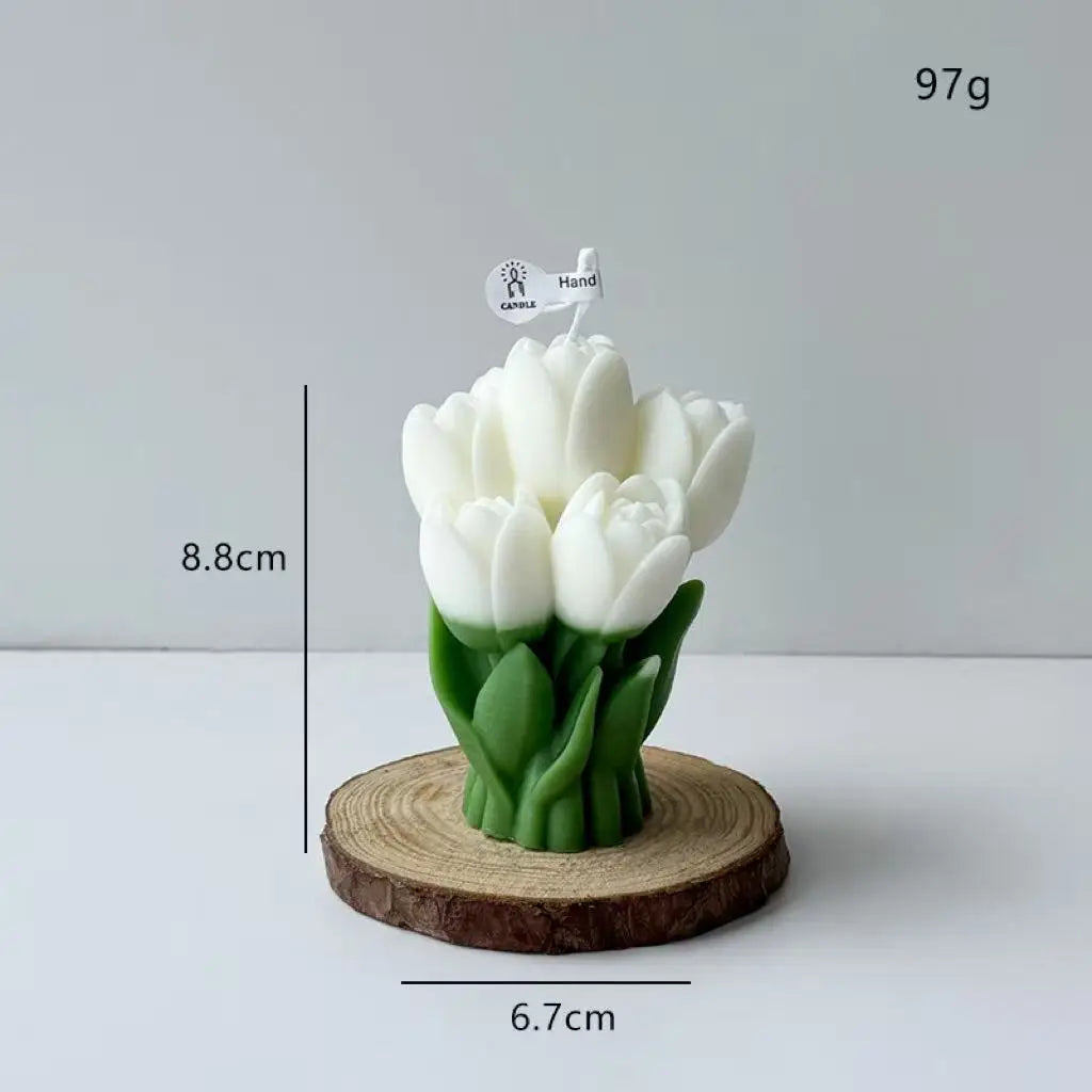 Ins Style Tulip Flower Scented Candle, Aromatherapy Decor for Home, Romantic Gift for Valentine's Day/Back to School