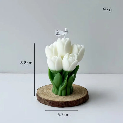 Ins Style Tulip Flower Scented Candle, Aromatherapy Decor for Home, Romantic Gift for Valentine's Day/Back to School