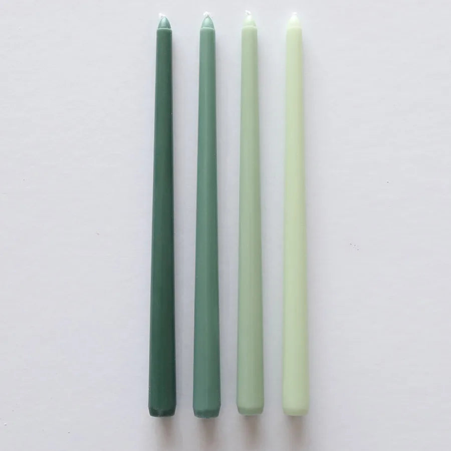 4Pcs Gradient Color Candle Conical Long Rod Candles Dripless Smokeless Candle Romantic Wedding Birthday Party Table Decoration
