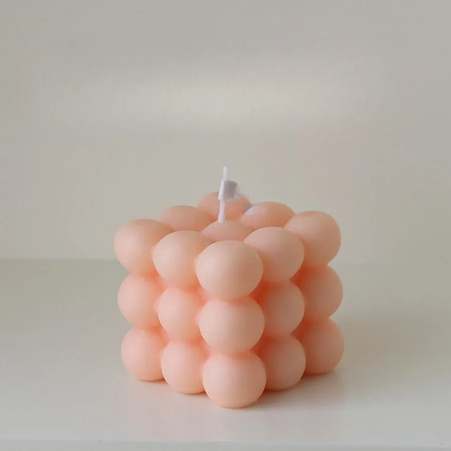 1Pc Bubble Cube Shaped Candle Handmade Scented Candle Aromatherapy Soy Wax Candle Home Decoration Wedding Birthday Party Candles