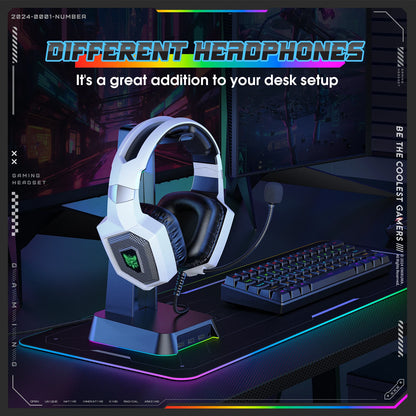 Onikuma Gaming Headset w/Mic - Noise-Cancelling Mic, 7.1 Surround Sound, RGB Lights - PS5/PS4/Xbox/PC - Over-Ear Wired (3.5mm)