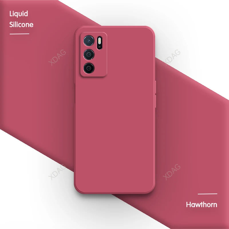 Straight Edge Phone Case for Oppo A54s 6.52" CPH2273 Skin Friendly Liquid Silicone Basic Original Classic Back Cover Accessories