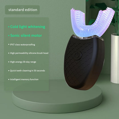 U-Type Electric Toothbrush Automatic Full Mouth Cleaning Toothbrush 360 Degrees Silicon Head USB Rechargeable Waterproof