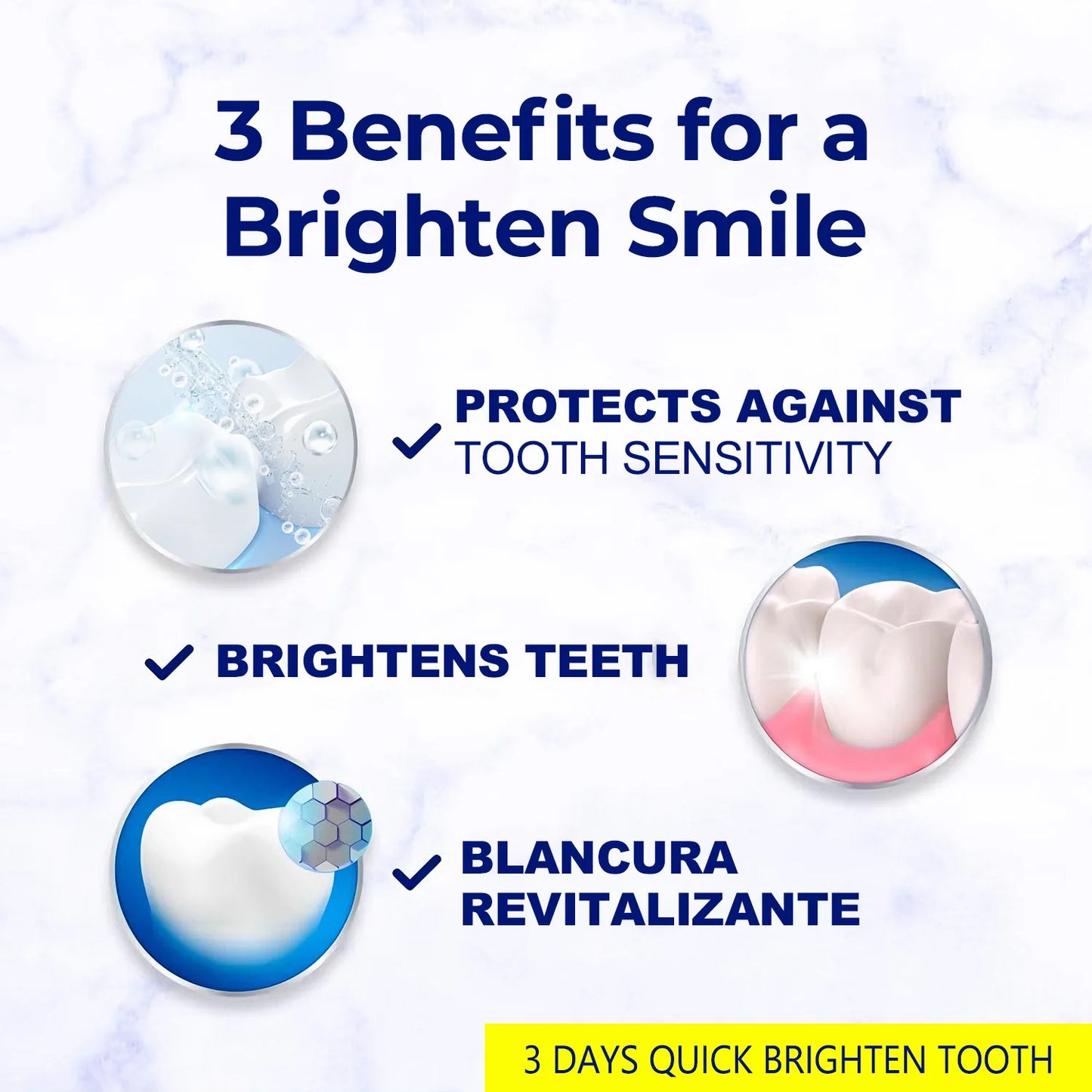 3D Bright Whitening Toothpaste with Hydrogen Peroxide, Eliminates Stains & Protects Enamel, Radiant Mint, 60g