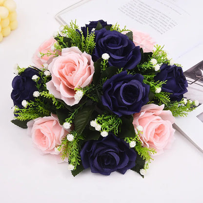 1pc Artificial Flowers Plastic Rose Ball Silk Fake Flower Floral  Wedding Birthday Party Centerpiece Table Arrangements Decor