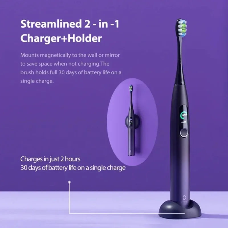 Oclean X Pro Sonic Electric Toothbrush Whitening Teeth Vibrator Wireless Charge 40 Days Works Smart APP Ultrasonic Check QH2