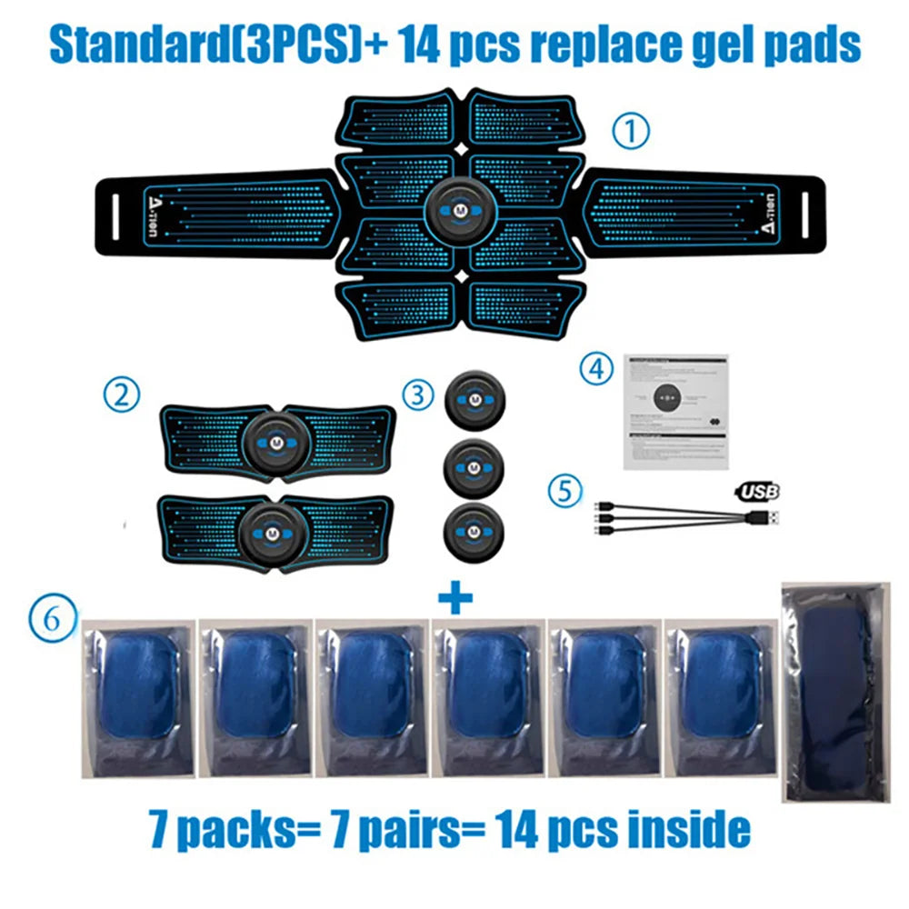EMS Abdominal Muscle Stimulator Electric Massager for Home Gym Fitness Core Strength Trainer Hip Electroestimulador