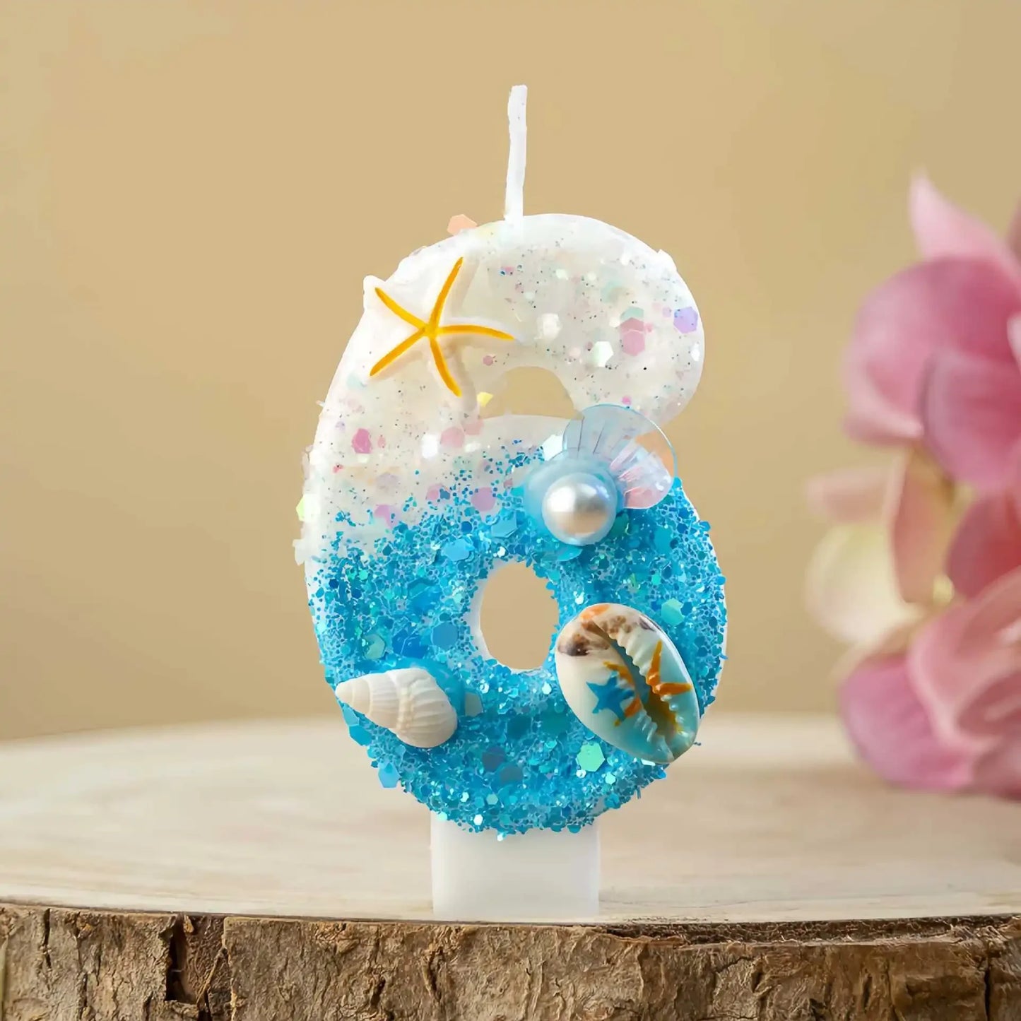 Shell-shaped Starfish Digital Birthday Candles, Perfect for Ocean-Themed Parties and Children’s Summer Beach Cake Decorations