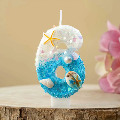 Shell-shaped Starfish Digital Birthday Candles, Perfect for Ocean-Themed Parties and Children’s Summer Beach Cake Decorations