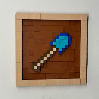 3D Printing 17.5cm Pixel Item Display Frame Magnetic Wall Decor Retro Game Style Collectible Desk Ornament Gift