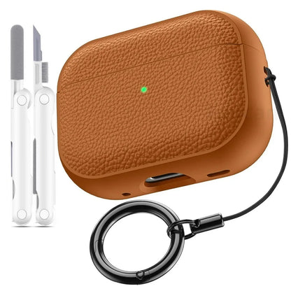 Luxury Leather Pattern Case For Airpods Pro 3 2025 Case with Metal Buckle Protective Shockproof Case for AirPods Pro 2/Pro 3/4