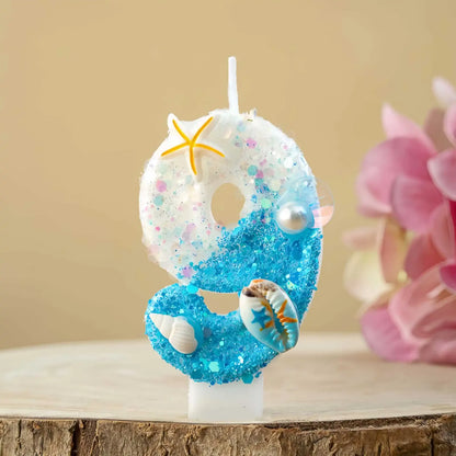 Shell-shaped Starfish Digital Birthday Candles, Perfect for Ocean-Themed Parties and Children’s Summer Beach Cake Decorations