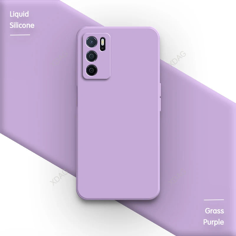 Straight Edge Phone Case for Oppo A54s 6.52" CPH2273 Skin Friendly Liquid Silicone Basic Original Classic Back Cover Accessories