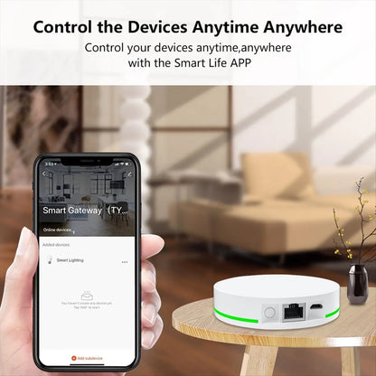 A64K Tuya Zigbee 3.0 Gateway Hub with Network Wire Smart Home Bridge Remote Control Automation Device for