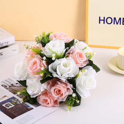 1pc Artificial Flowers Plastic Rose Ball Silk Fake Flower Floral  Wedding Birthday Party Centerpiece Table Arrangements Decor