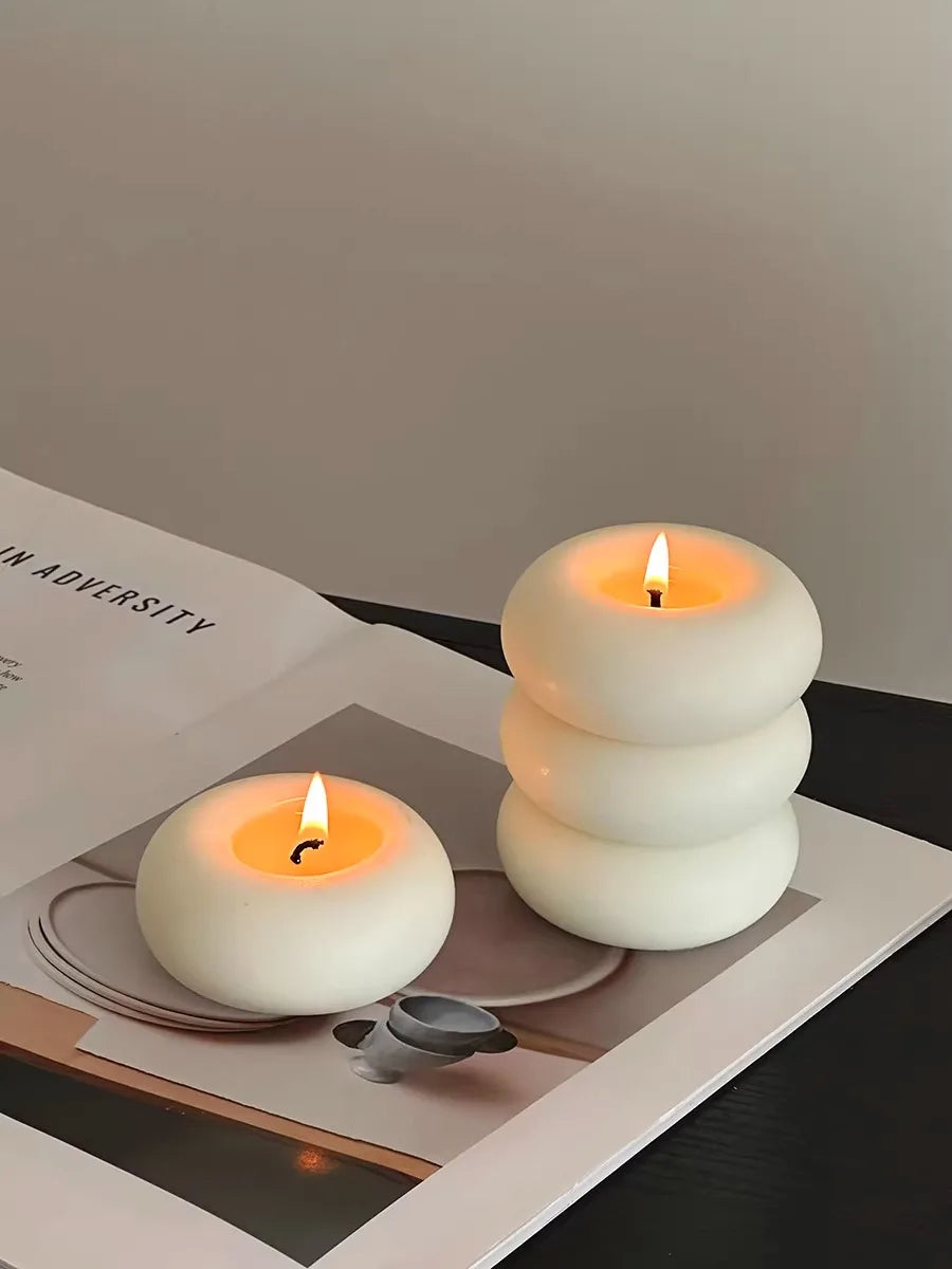Handmade Donut Candle, Holiday Decor, Creative Handicraft Gift, Aromatherapy Candle Ornament, Birthday Present