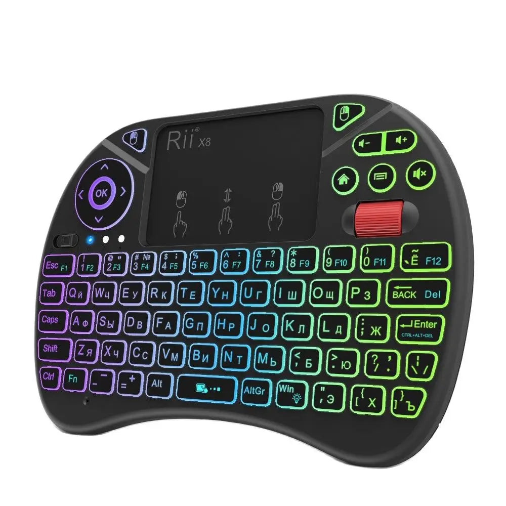 Mini Keyboard Rii X8 2.4GHz Wireless Keyboard with Touchpad Backlit for PC/Android TV Box/iPad