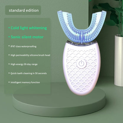 U-Type Electric Toothbrush Automatic Full Mouth Cleaning Toothbrush 360 Degrees Silicon Head USB Rechargeable Waterproof