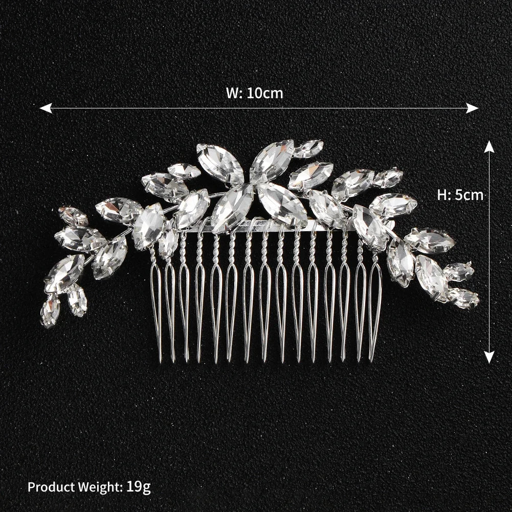 Fashion Classic Crystal Hair Comb Elegant Jewellery Headpiece Bridal Wedding Hair Accessories Hair Ornament Holiday Gifts