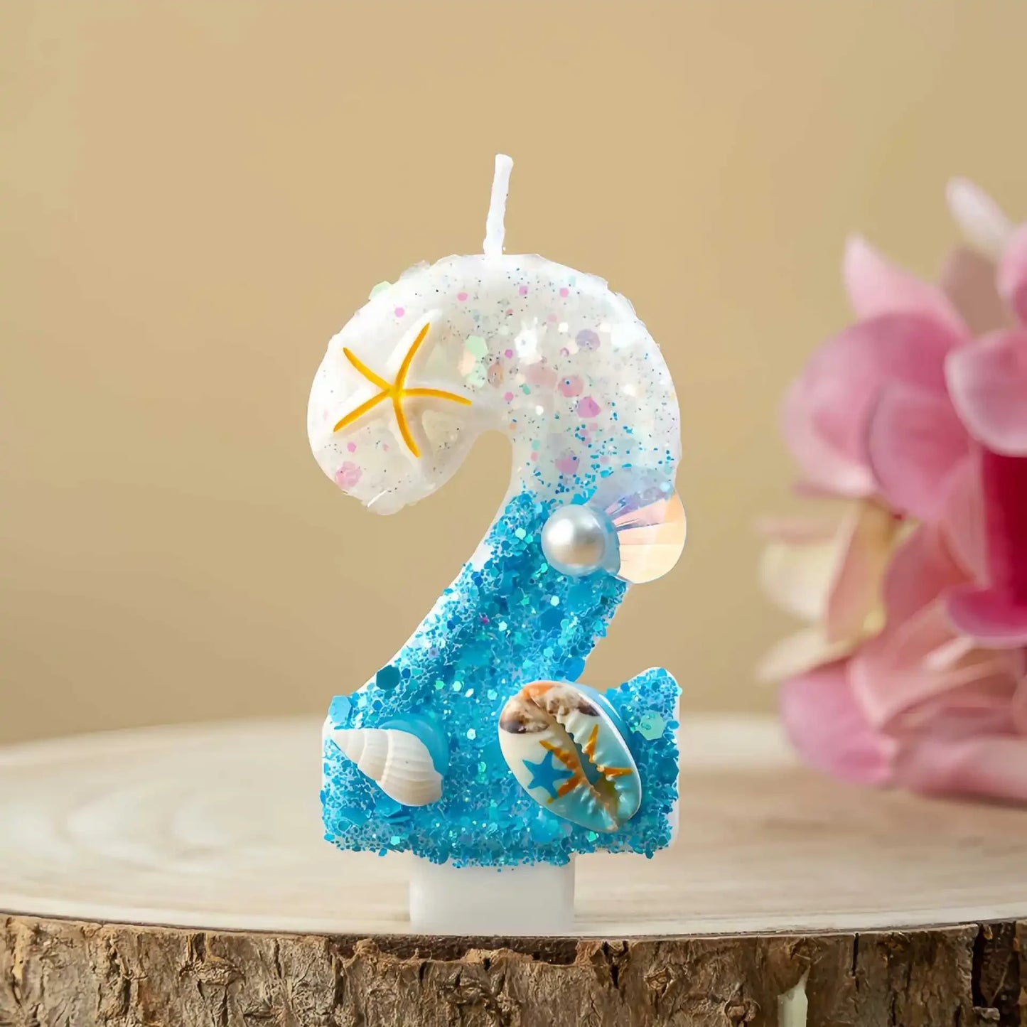 Shell-shaped Starfish Digital Birthday Candles, Perfect for Ocean-Themed Parties and Children’s Summer Beach Cake Decorations