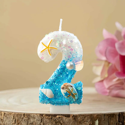 Shell-shaped Starfish Digital Birthday Candles, Perfect for Ocean-Themed Parties and Children’s Summer Beach Cake Decorations
