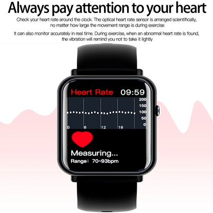 Gfordt Smart Watch Men Women 1.69" HD Screen Bracelet Waterproof Weather Heart Rate Monitoring Sleep Detection SmartWatch
