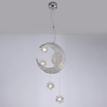 Star Moon Pendant Light Children's Room Light  LED Bedroom Lighting Fixutre