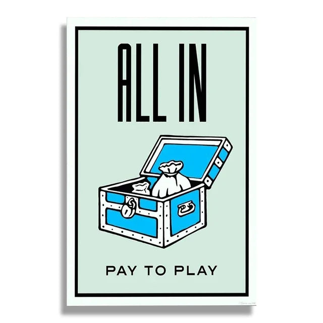 1pc frameless Canvas Phenomenal Level Wall Art Monopoly Money Inspirational HD Canvas Poster Prints Living Room Bedroom Home Dec