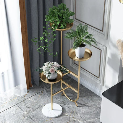 Modern Light Luxury Multi-Layer Iron Plant Stand Floor Flower Pot Rack for Balcony Living Room Decorative Bracket